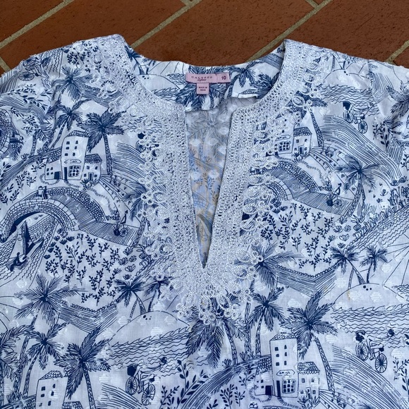 Girls CALYPSO embellished toile print TOP Size 10 - Picture 8 of 8